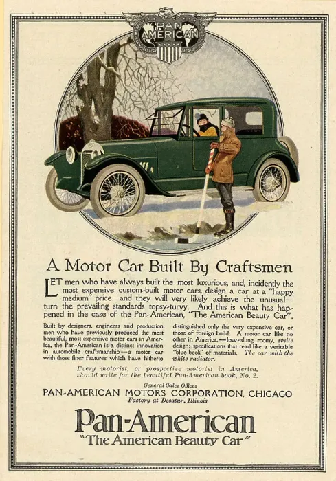 Framed Print : Advertisement For Pan-American Coupe in Color