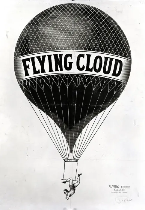 Framed Print : Advertising Poster With Balloon, Flying C Framed Print : Advertising Poster With Balloon, Flying C