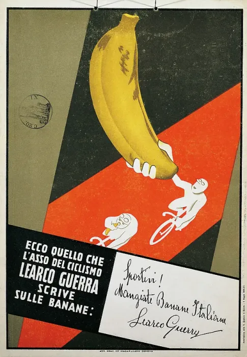 Framed Print : Advertising poster Sportivi Mangiate Banane Italiane, by Unknown Artist, 1934, 20th Century, print, cm 34 x 24 Framed Print : Advertising poster Sportivi Mangiate Banane Italiane, by Unknown Artist, 1934, 20th Century, print, cm 34 x 24