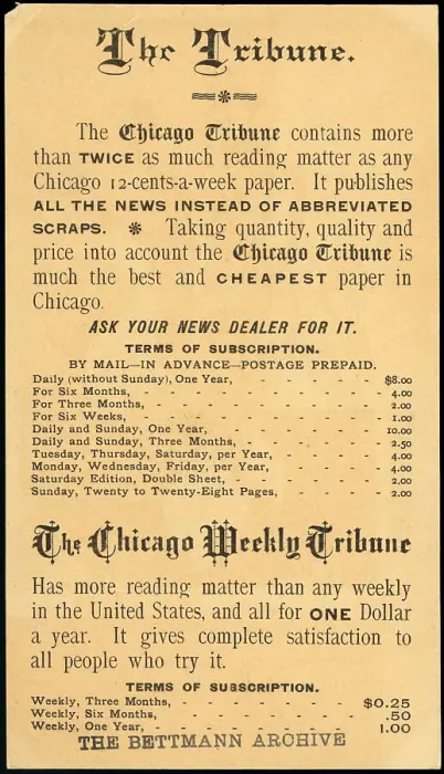 Framed Print : Ad With Prices For Chicago Tribune Framed Print : Ad With Prices For Chicago Tribune