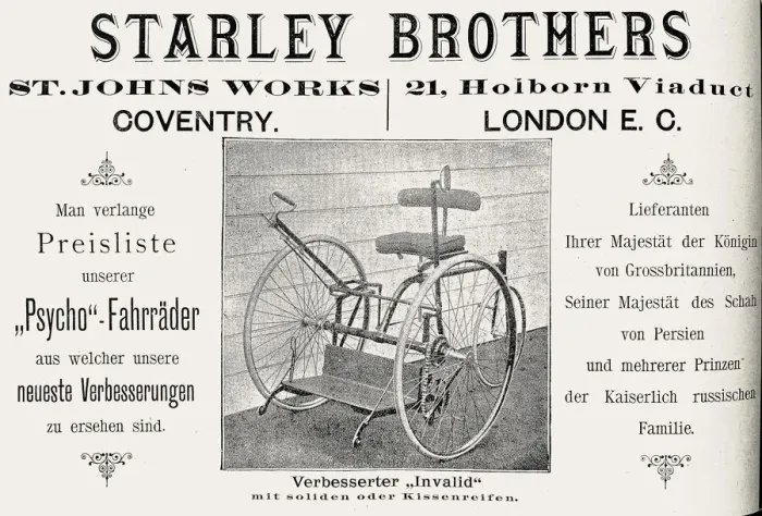 Framed Print : Ad for Starley Brothers Psycho-Bicycles, England Framed Print : Ad for Starley Brothers Psycho-Bicycles, England