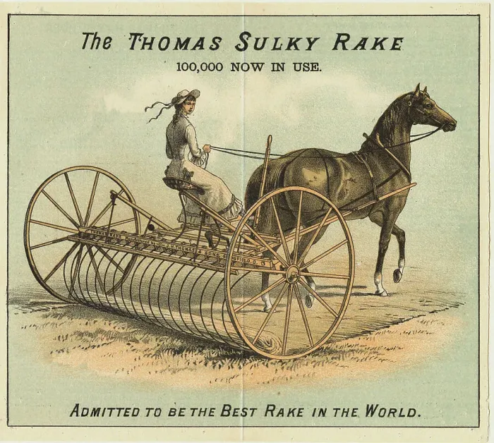 Framed Print : Advertisement for the Thomas Sulky Rake Framed Print : Advertisement for the Thomas Sulky Rake