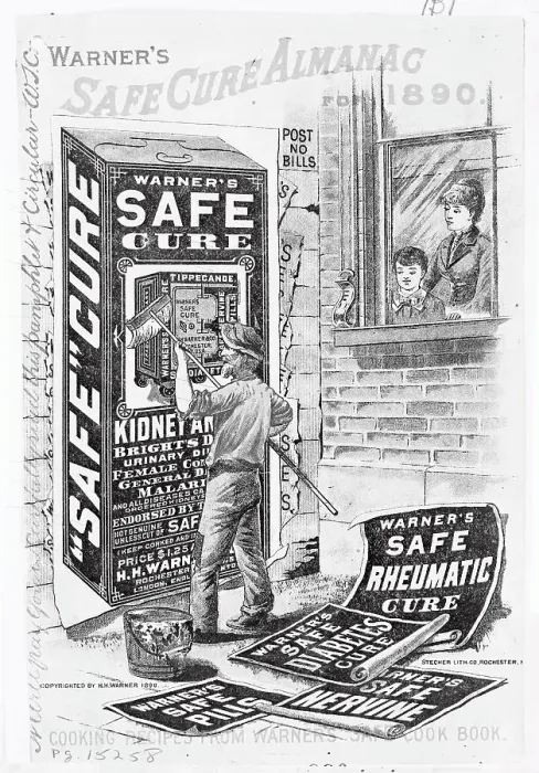 Framed Print : Advertisment for Warner's Safe Cure Almanac for 1890 Framed Print : Advertisment for Warner's Safe Cure Almanac for 1890