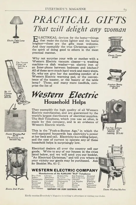 Framed Print : Advertisement for Western Electric Appliances Framed Print : Advertisement for Western Electric Appliances