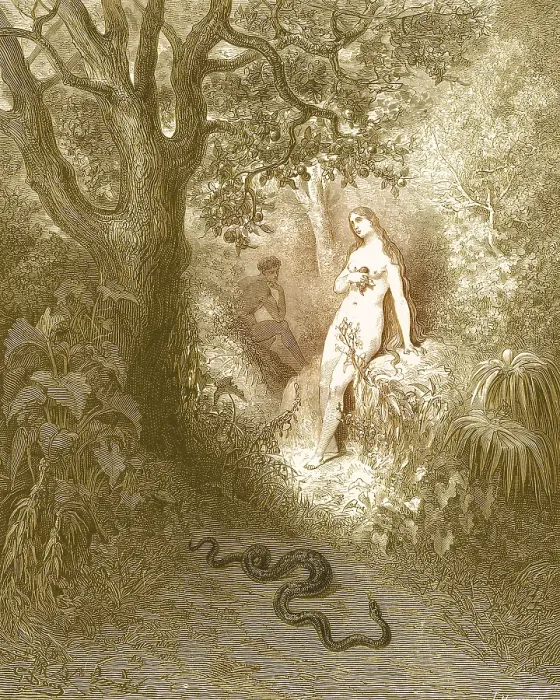 Framed Print : Adam And Eve And The Snake Framed Print : Adam And Eve And The Snake