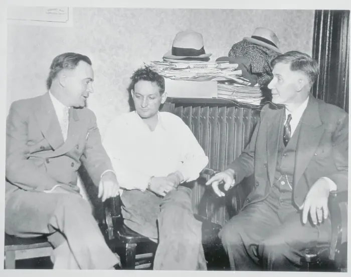 Framed Print : Adam Richetti with John H. Fultz and Mayor W.H. Doherty