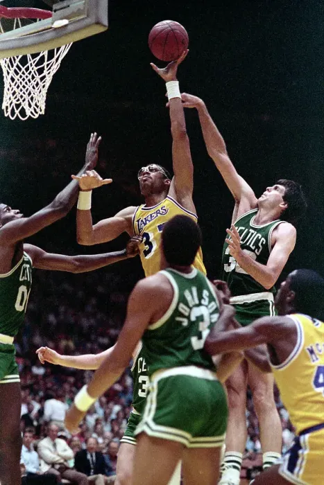 Framed Print : Adbul-Jabbar Shooting Againt the Celtics Framed Print : Adbul-Jabbar Shooting Againt the Celtics