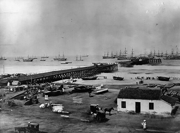 Aden Port. 1864: A view of Aden near the port area. (Photo by Hulton Archive / Getty Images)