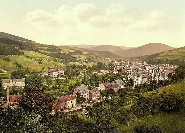 Adenau im Ahrtal, Rhineland-Palatinate, Germany, Historical, Photochrome print from the 1890s