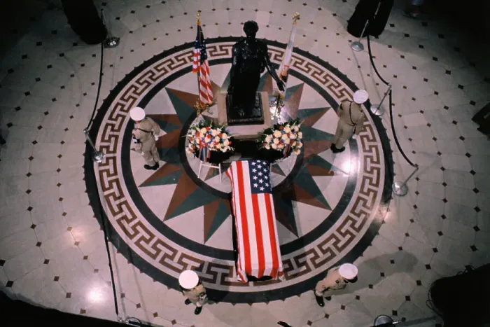 Framed Print : Adlai Stevenson in Rotunda
