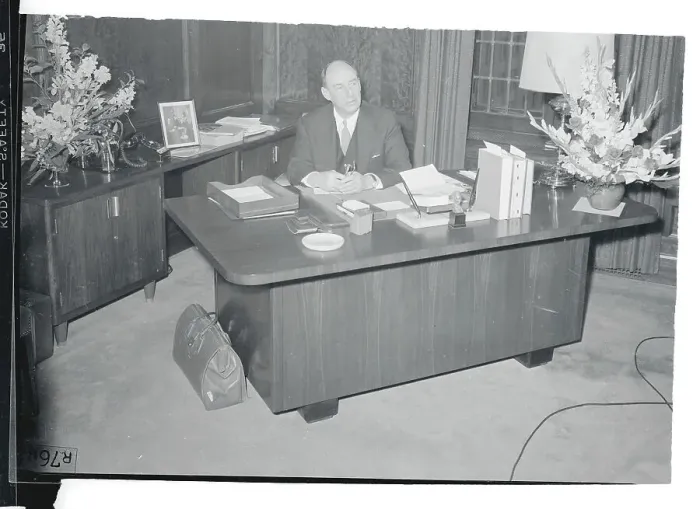 Framed Print : Adlai Stevenson Sitting at His Desk