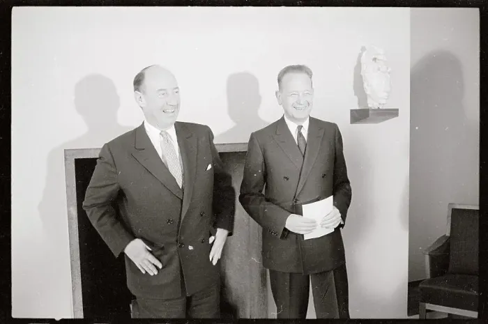Framed Print : Adlai Stevenson Standing Next to Dag Hammarskjold Framed Print : Adlai Stevenson Standing Next to Dag Hammarskjold