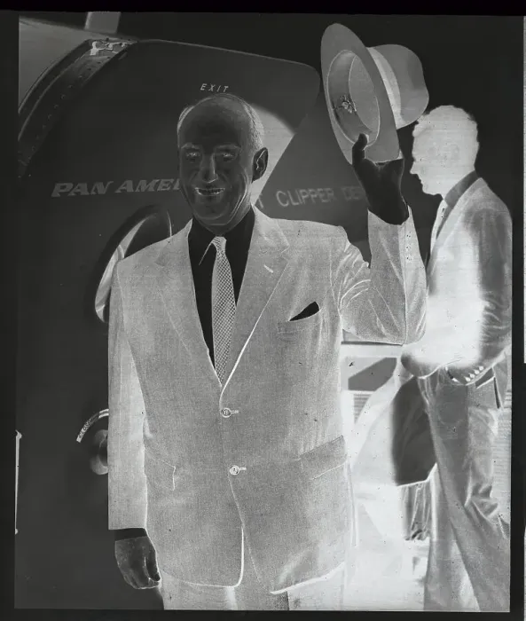 Framed Print : Adlai Stevenson Waving His Hat While Entering Airplane Framed Print : Adlai Stevenson Waving His Hat While Entering Airplane