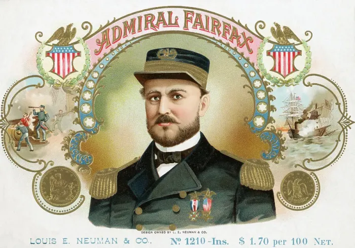 Framed Print : Admiral Fairfax Cigar Box Label Framed Print : Admiral Fairfax Cigar Box Label
