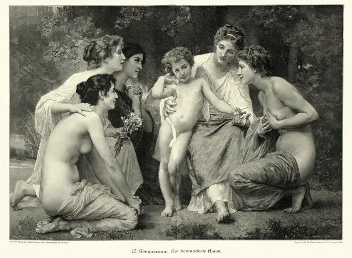 Framed Print : The admired cupid after William-Adolphe Bouguereau
