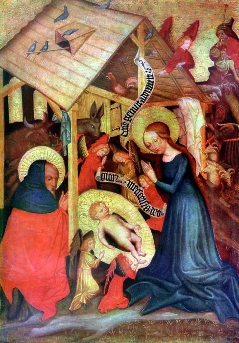 Framed Print : Adoration of the Child, after 1430 (1955). Artist: Master of the Carrying of the Cross, Vyssi Brod Framed Print : Adoration of the Child, after 1430 (1955). Artist: Master of the Carrying of the Cross, Vyssi Brod