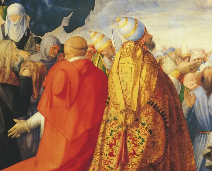 Framed Print : The Adoration of the Holy Trinity (The Landauer Altarpiece), by Albrecht Drer, 1511, 16th Century, oil on poplar panel, cm 135 x 123, 4 Framed Print : The Adoration of the Holy Trinity (The Landauer Altarpiece), by Albrecht Drer, 1511, 16th Century, oil on poplar panel, cm 135 x 123, 4