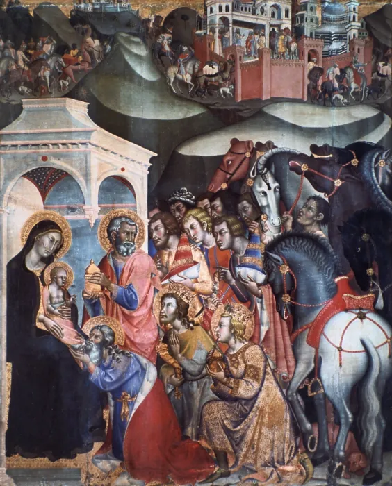 Framed Print : Adoration of the Magi, 1380s. Artist: Bartolo di Fredi Framed Print : Adoration of the Magi, 1380s. Artist: Bartolo di Fredi