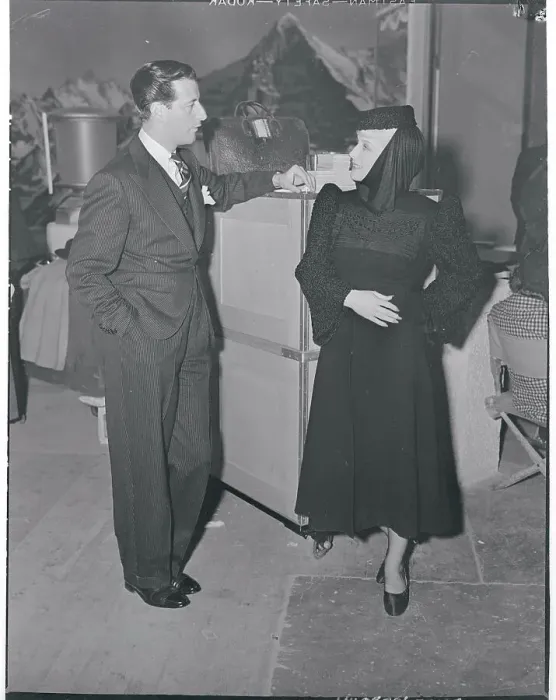 Framed Print : Adrian Speaking with Norma Shearer Framed Print : Adrian Speaking with Norma Shearer