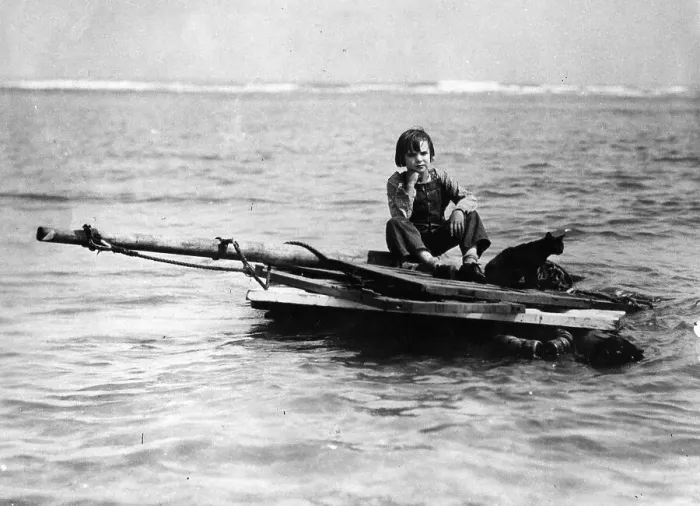 Framed Print : Adrift. circa 1925: Jackie Coogan (1914 - 1984) the American child actor Framed Print : Adrift. circa 1925: Jackie Coogan (1914 - 1984) the American child actor