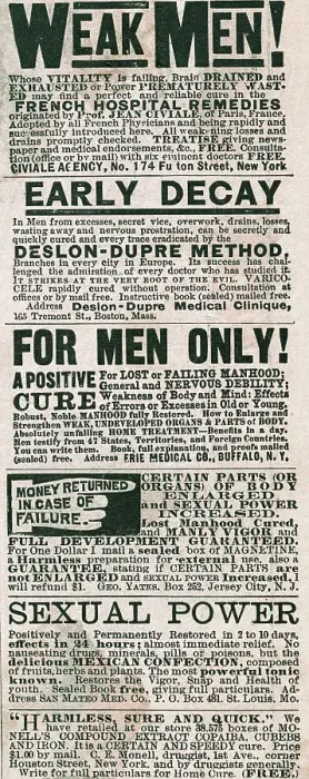 Framed Print : Ads Selling Impotence Remedies Framed Print : Ads Selling Impotence Remedies