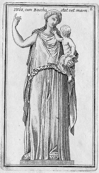 Adscita (Ino), is the daughter of Kadmos and Harmonia in Greek mythology, historical Rome, Italy, digital reproduction of an 18th century original, original date unknown