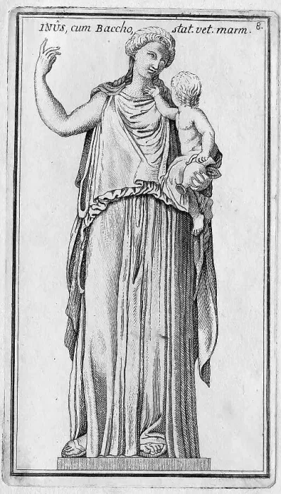 Framed Print : Adscita (Ino), is the daughter of Kadmos and Harmonia in Greek mythology, historical Rome, Italy, digital reproduction of an 18th century original, original date unknown