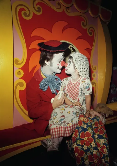 Framed Print : Adult Clown And Child Clown Framed Print : Adult Clown And Child Clown