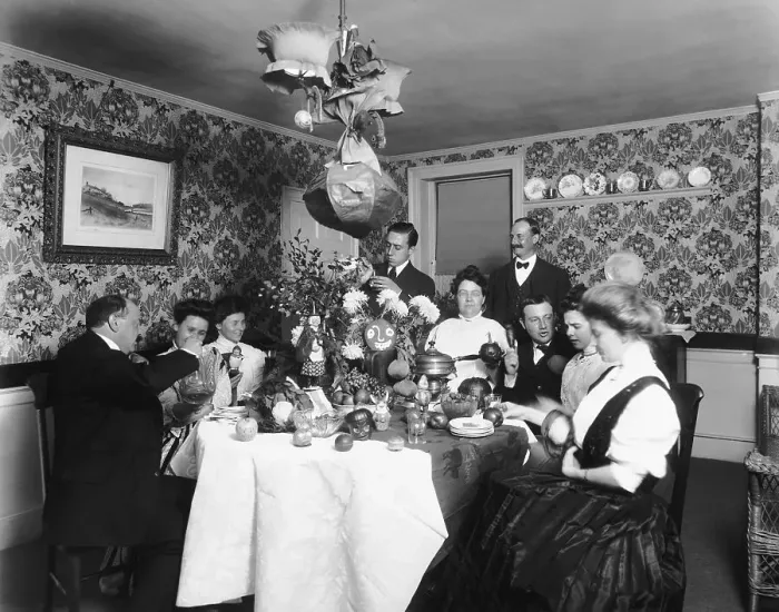 Framed Print : An Adult Halloween Dinner Party