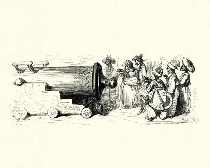 Framed Print : Adventures of Baron Munchausen, Grand Turks Cannon Framed Print : Adventures of Baron Munchausen, Grand Turks Cannon