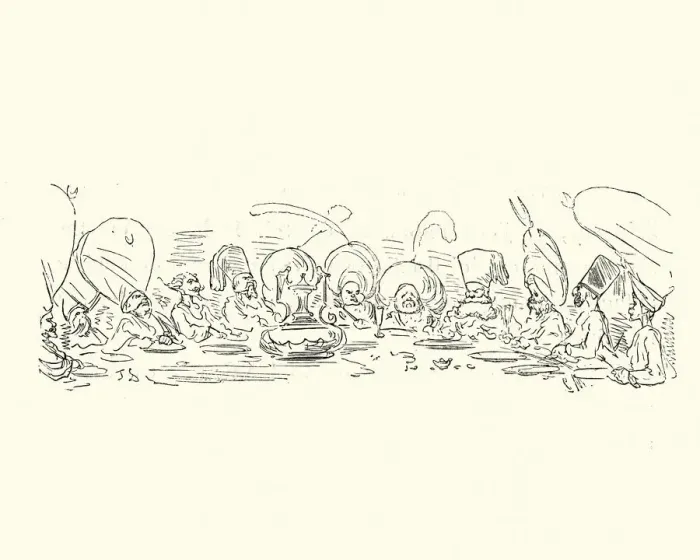 Framed Print : Adventures of Baron Munchausen, The Grand Turks Table Framed Print : Adventures of Baron Munchausen, The Grand Turks Table