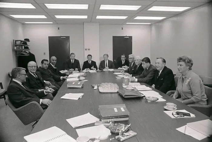 Framed Print : Advisory Committee Members Seated at Table Framed Print : Advisory Committee Members Seated at Table