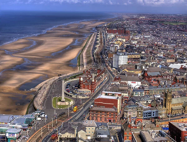 Aerial Coastal View of Blackpool