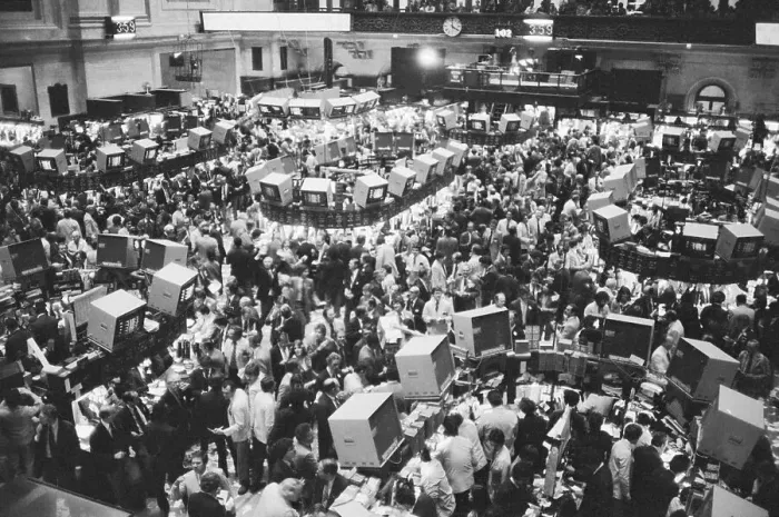 Framed Print : Aerial Of Crowded Floor Of Stock Exchange Framed Print : Aerial Of Crowded Floor Of Stock Exchange