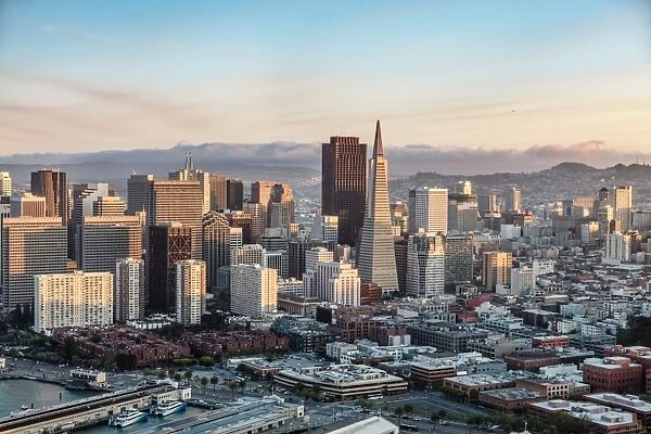 Aerial of downtown district, San Francisco, USA