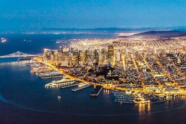 Aerial of downtown San Francisco, USA
