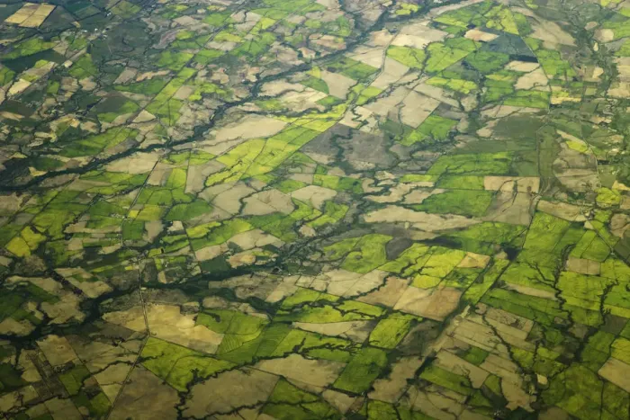 Framed Print : Aerial of farm fields, south of Santiago, Chile Framed Print : Aerial of farm fields, south of Santiago, Chile