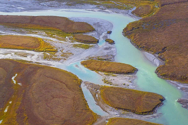 Aerial of Ivishak River, Brooks Range, Arctic National Wildlife Refuge, Alaska, USA