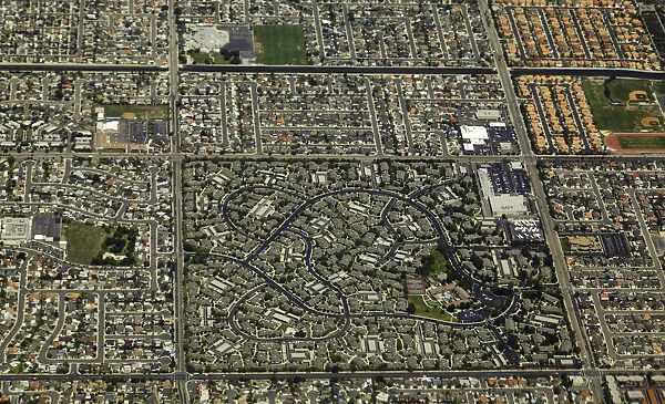 Aerial of Los Angeles, summer day