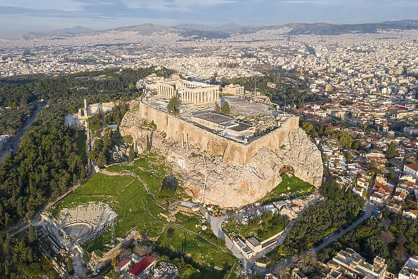 Aerial photo of the Acropolis of Athens, Greece
