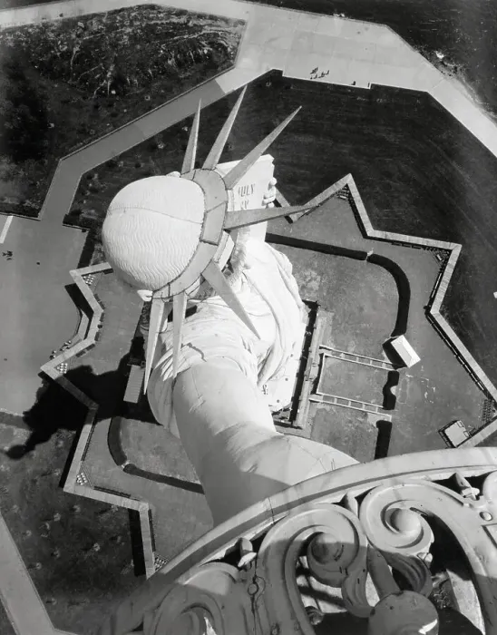 Framed Print : Aerial of Statue Of Liberty