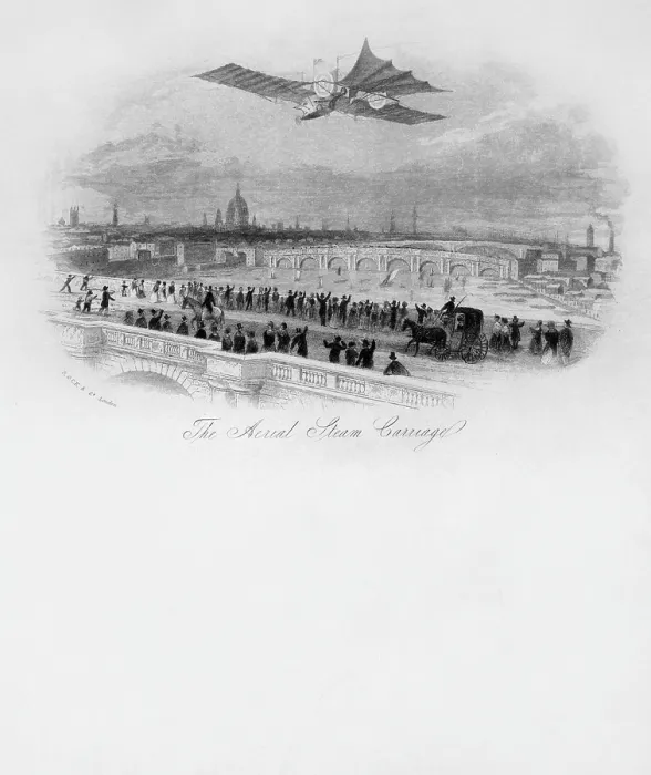 Framed Print : The aerial steam carriage