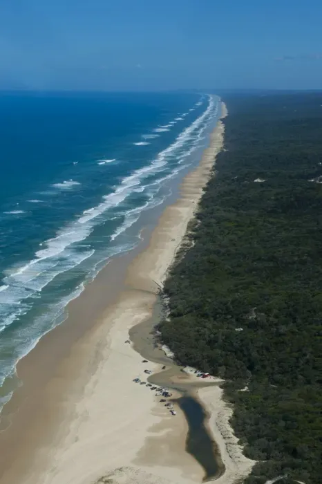 Framed Print : Aerial view, 75 Mile Beach, Fraser Island, Queensland, Australia Framed Print : Aerial view, 75 Mile Beach, Fraser Island, Queensland, Australia