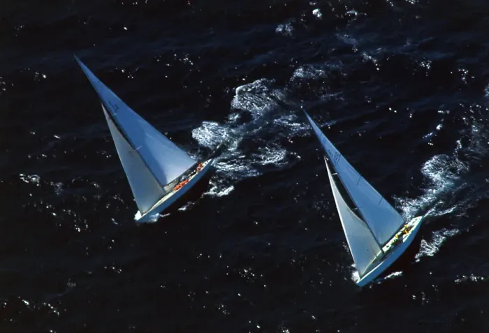 Framed Print : Aerial view of America's Cup Race