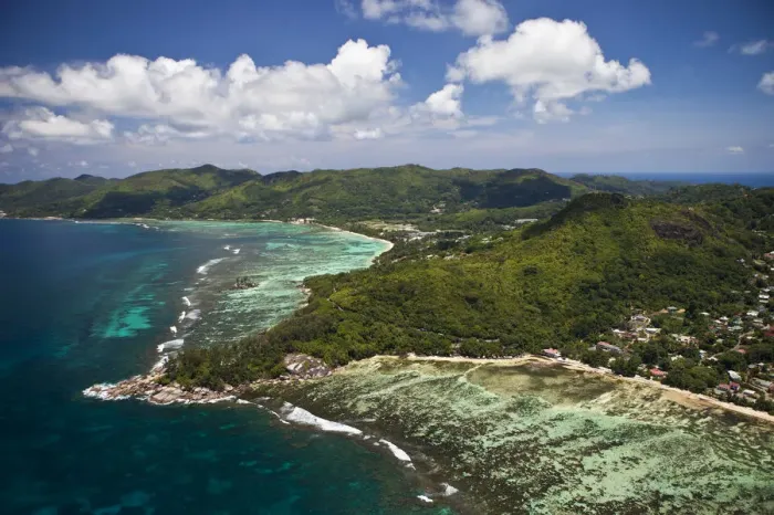 Framed Print : Aerial view, Anse Aux Courbes and Anse Royal, Southern Mahe, Mahe, Seychelles, Africa, Indian Ocean Framed Print : Aerial view, Anse Aux Courbes and Anse Royal, Southern Mahe, Mahe, Seychelles, Africa, Indian Ocean