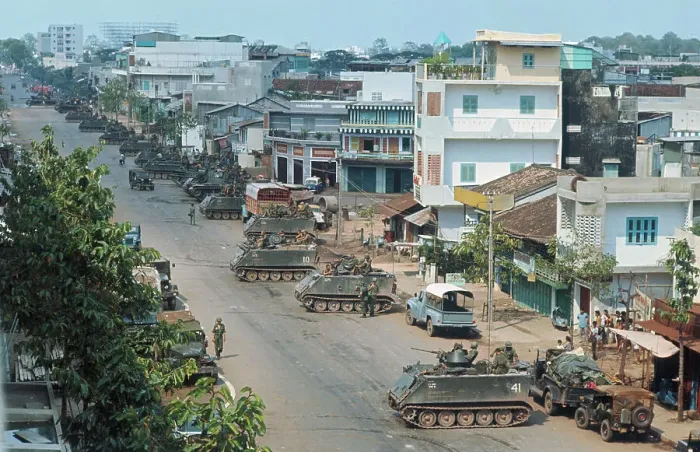 Framed Print : Aerial View of Army Tanks in Cholon Framed Print : Aerial View of Army Tanks in Cholon