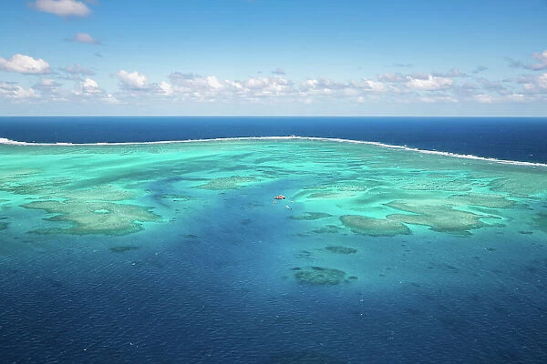 Aerial view of barrier reef, Mamanucas, Fiji