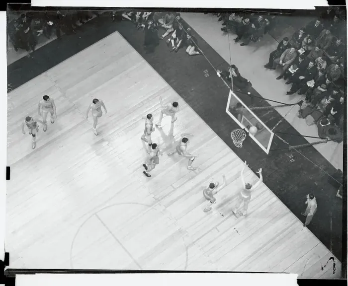 Framed Print : Aerial View of Basketball Game Framed Print : Aerial View of Basketball Game