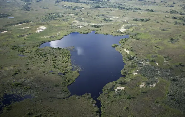 Framed Print : aerial view, beauty in nature, botswana, day, horizontal, lake, landscape, nature Framed Print : aerial view, beauty in nature, botswana, day, horizontal, lake, landscape, nature