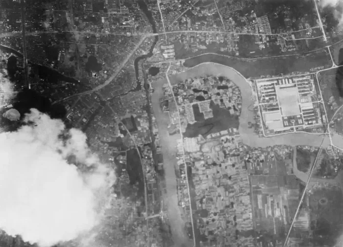 Framed Print : Aerial View of Bombing of Nanking Framed Print : Aerial View of Bombing of Nanking